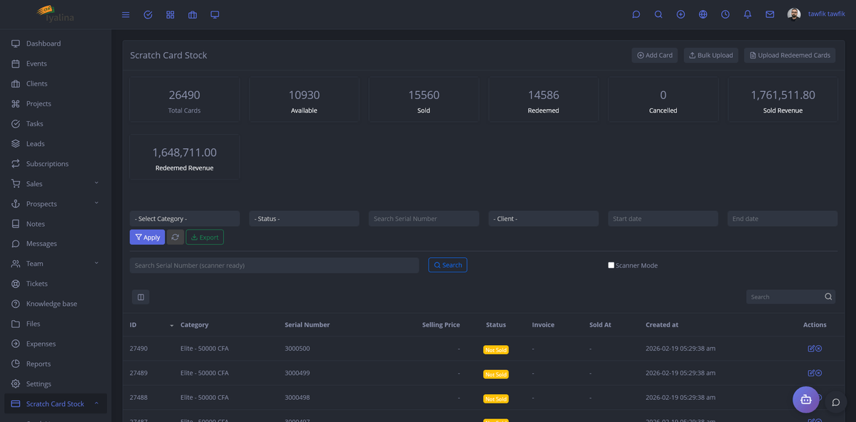 Building a scratch-card money transfer platform with ERP and CRM workflows
